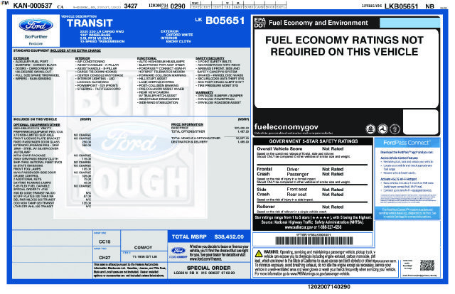 Used 2020 Ford Transit 250 Low Roof w/ Exterior Upgrade Package RWD image 34