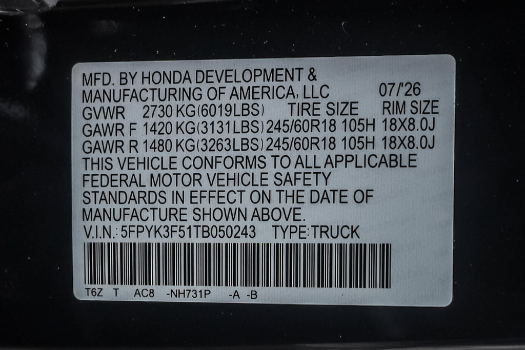 New 2026 Honda Ridgeline RTL image 14