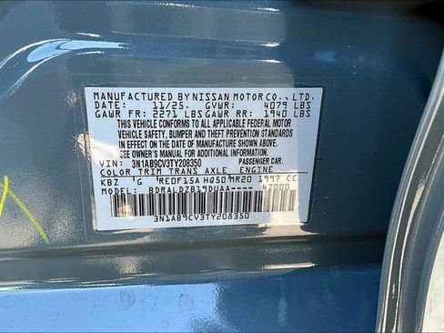 New 2026 Nissan Sentra SV w/ Floor Mat Package image 13