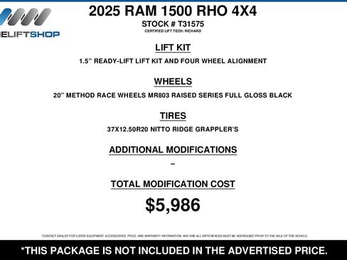 Used 2025 RAM 1500 RHO w/ RHO Level 1 Equipment Group image 2