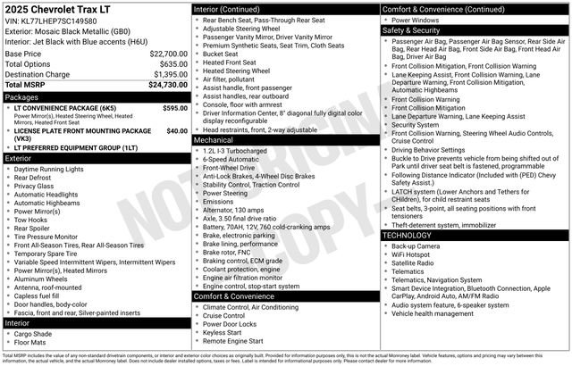 Used 2025 Chevrolet Trax LT w/ LT Convenience Package FWD image 24