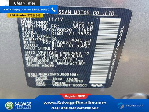 Used 2018 INFINITI QX80 2WD image 17