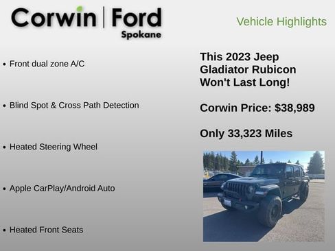 Used 2023 Jeep Gladiator Rubicon w/ LED Lighting Group AWD/4WD image 12