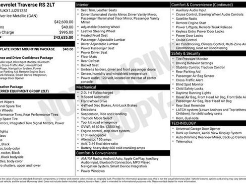 Used 2018 Chevrolet Traverse RS image 2