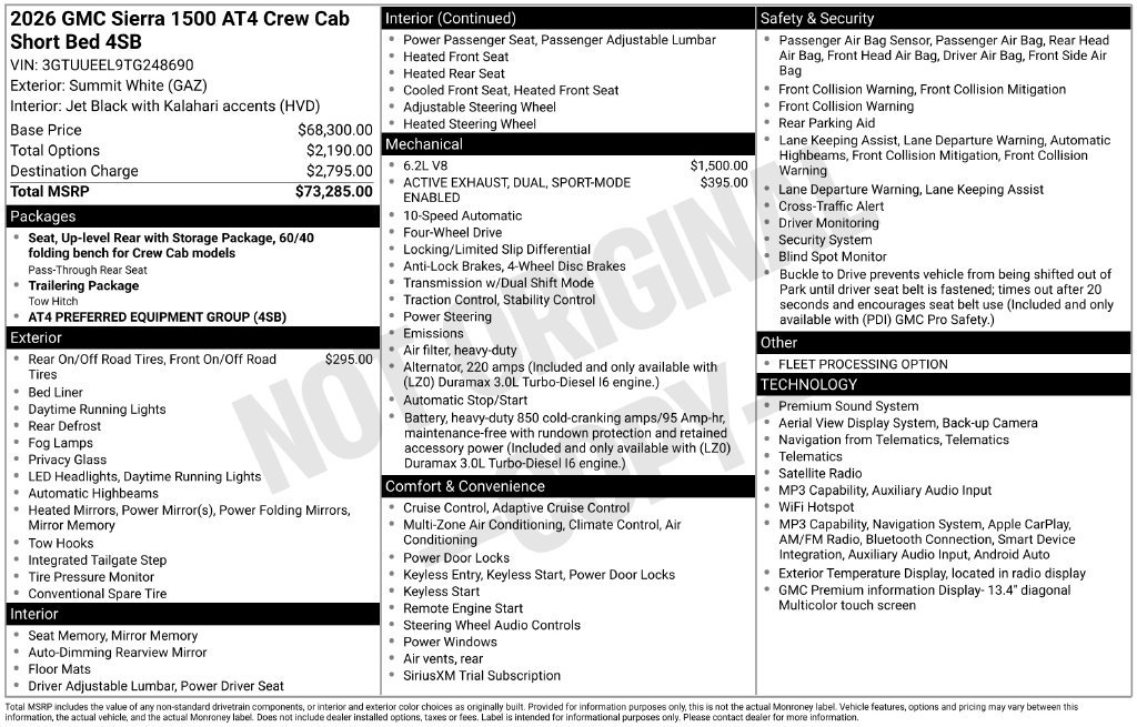 Used 2026 GMC Sierra 1500 AT4 AWD/4WD image 25