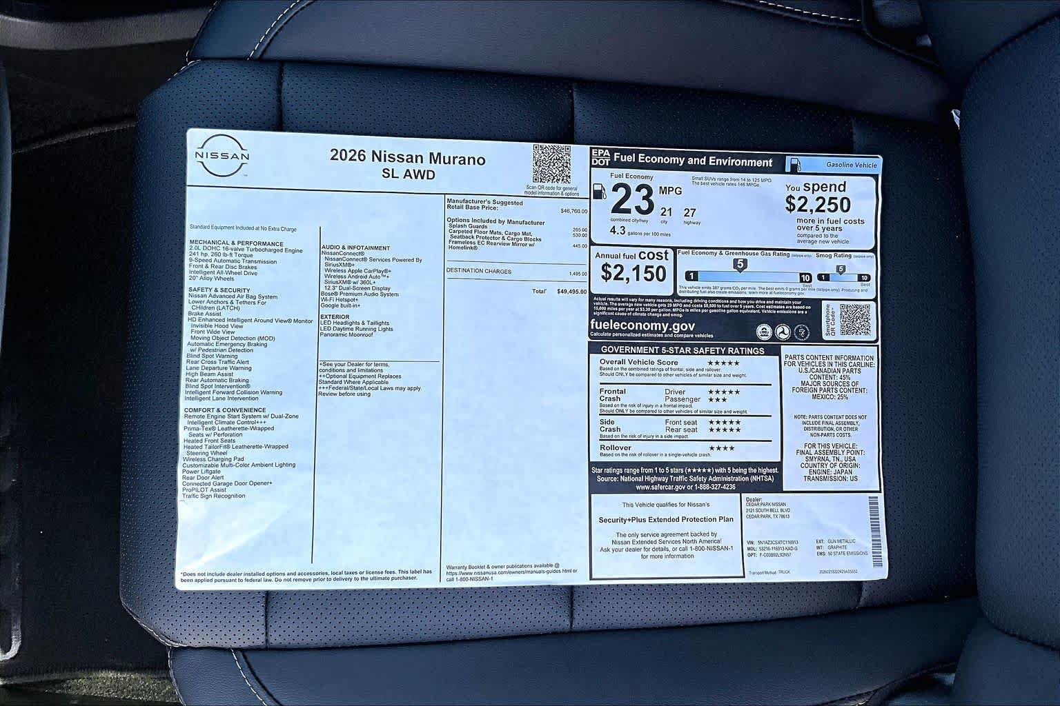 New 2026 Nissan Murano SL AWD/4WD image 21