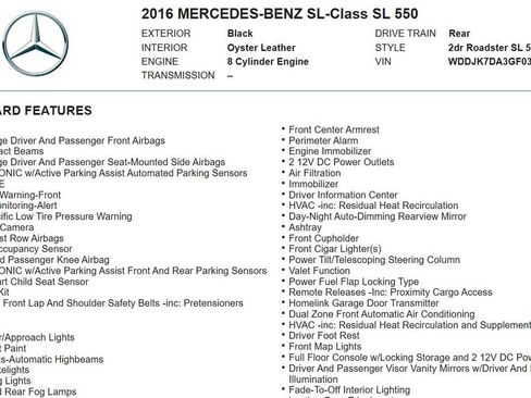 Used 2016 Mercedes-Benz SL 550 image 16