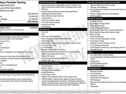 Certified 2024 Subaru Forester Touring w/ Pop Package 2 AWD/4WD image 29