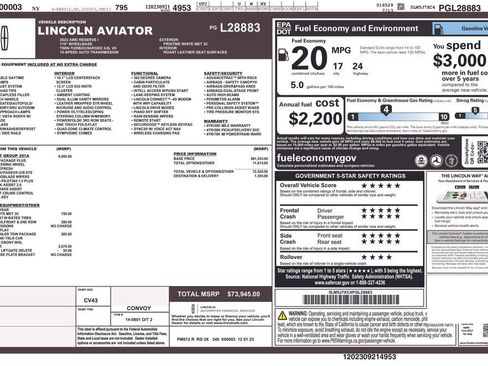Used 2023 Lincoln Aviator Reserve w/ Equipment Group 201A AWD/4WD image 6