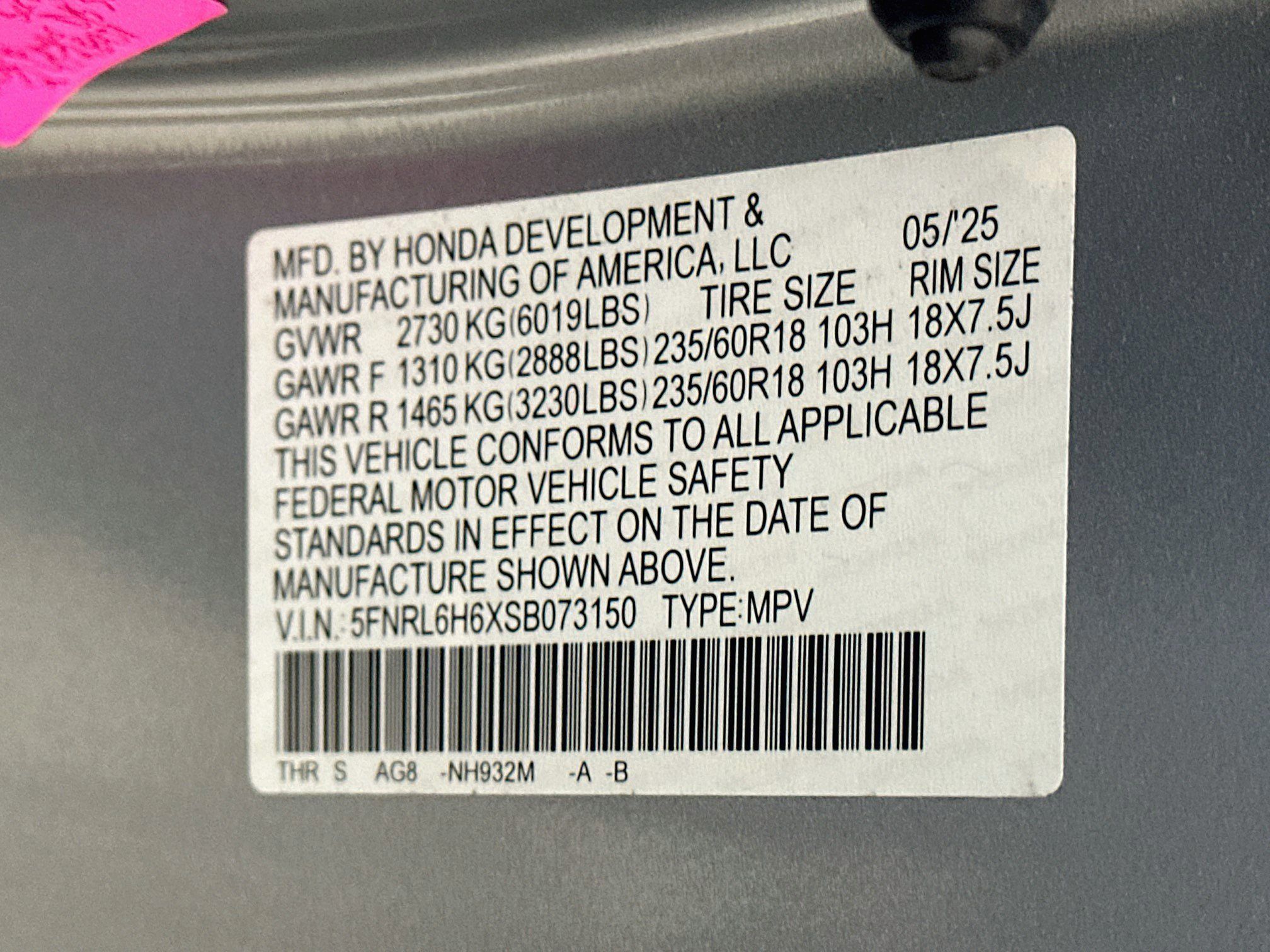 Used 2025 Honda Odyssey EX-L image 12