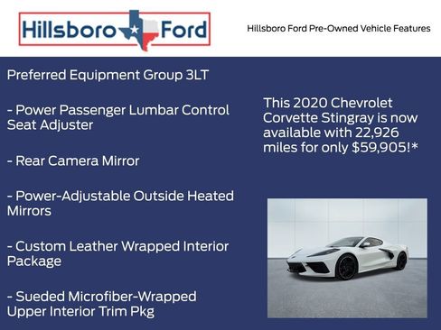Used 2020 Chevrolet Corvette Stingray Premium Cpe w/ 3LT Preferred Equipment Group image 7
