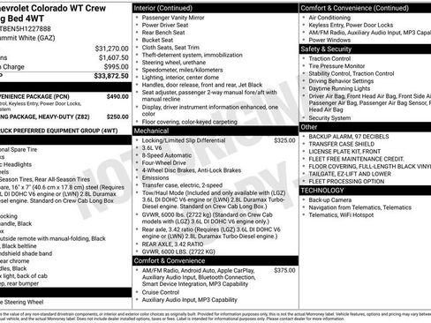 Certified 2017 Chevrolet Colorado W/T w/ WT Convenience Package AWD/4WD image 11