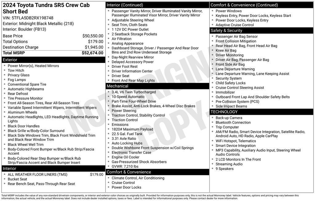 Used 2024 Toyota Tundra SR5 AWD/4WD image 5