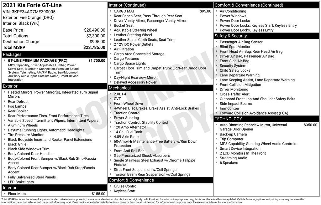 Certified 2021 Kia Forte GT-Line w/ GT-Line Premium Package FWD image 2