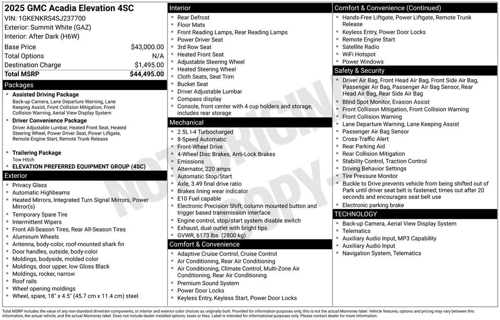 Used 2025 GMC Acadia Elevation FWD image 31