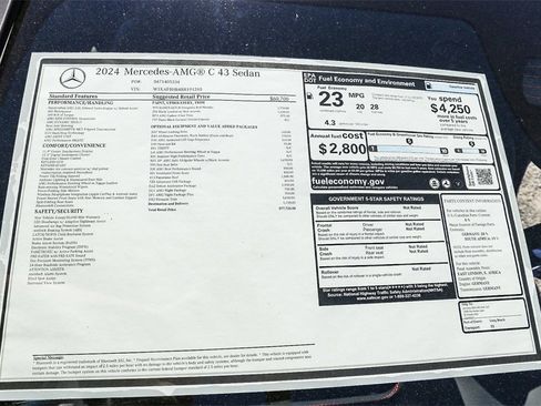 New 2024 Mercedes-Benz C 43 AMG 4MATIC Sedan image 37