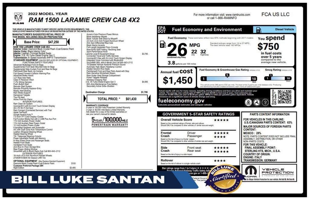 Used 2022 RAM 1500 Laramie RWD 360° Tour
