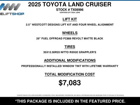 Used 2025 Toyota Land Cruiser w/ Premium Package AWD/4WD image 2