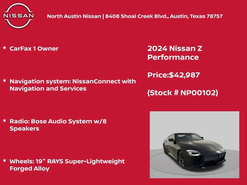 Used 2024 Nissan Z Performance w/ Floor Mat Package RWD image 12