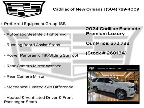 Used 2024 Cadillac Escalade Premium Luxury w/ Performance Package AWD/4WD image 7