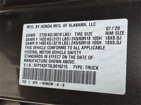 Used 2020 Honda Ridgeline RTL-E image 45