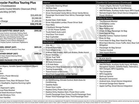 Used 2019 Chrysler Pacifica Touring Plus w/ Advanced Safetytec Group FWD image 36