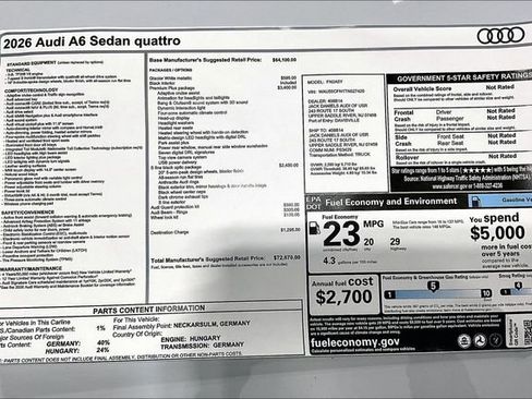 New 2026 Audi A6 Premium Plus AWD/4WD image 14