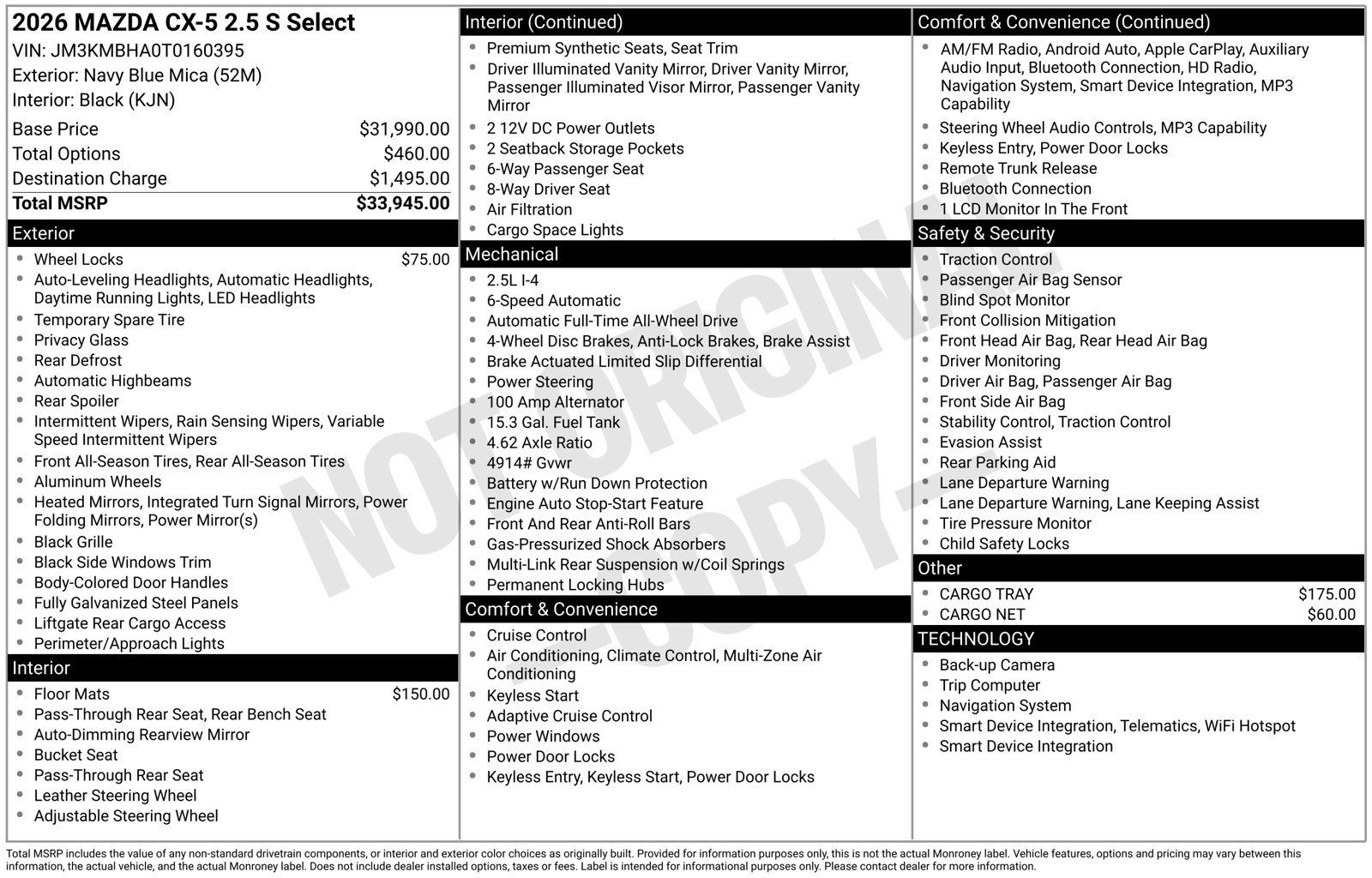 New 2026 MAZDA CX-5 Select AWD/4WD image 22