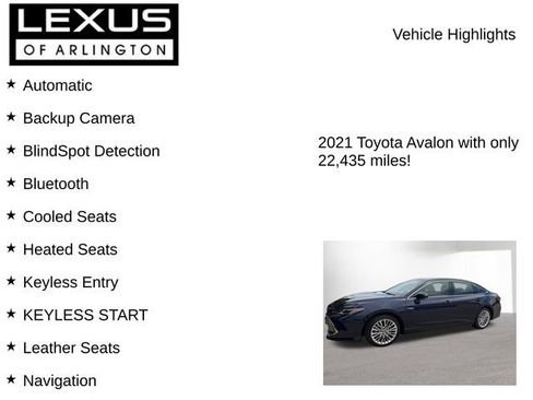 Used 2021 Toyota Avalon Limited w/ Advanced Safety Package FWD image 7