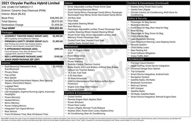 Used 2021 Chrysler Pacifica Limited w/ Uconnect Theater Family Group FWD image 6
