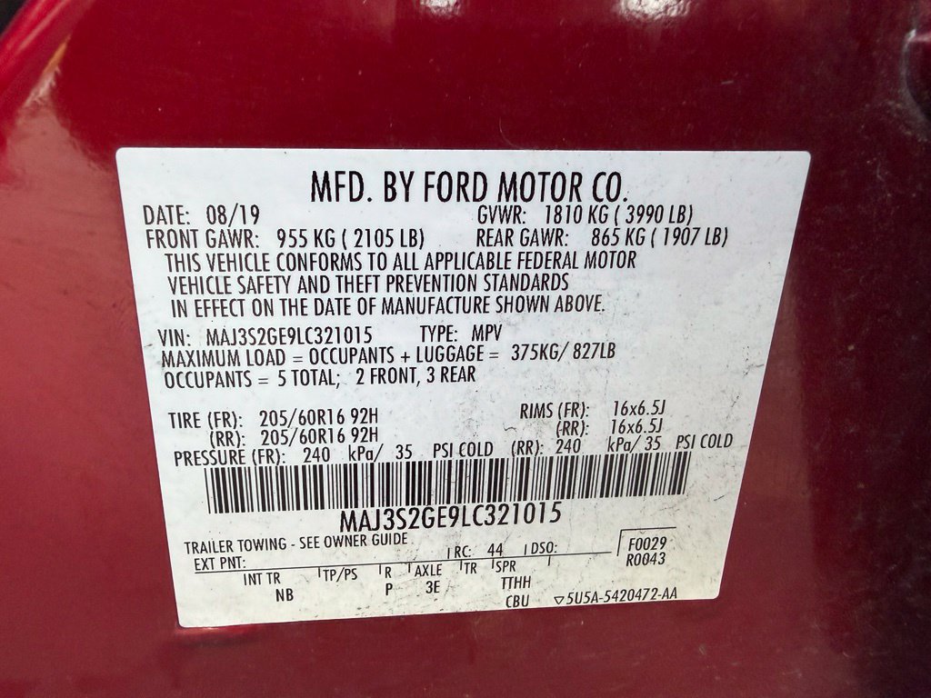 Certified 2020 Ford EcoSport SE FWD image 20