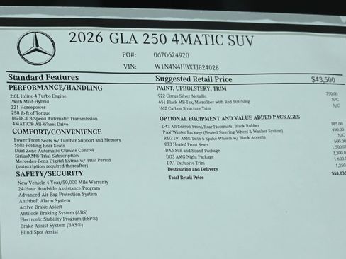 New 2026 Mercedes-Benz GLA 250 4MATIC image 28