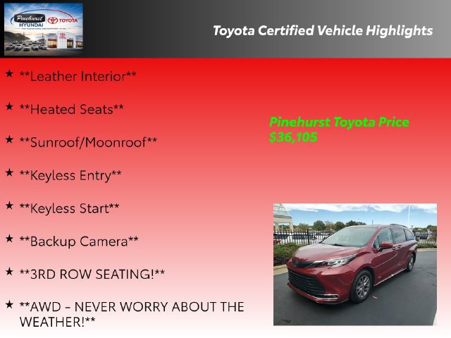 Used 2021 Toyota Sienna XLE w/ XLE Plus Package AWD/4WD image 26