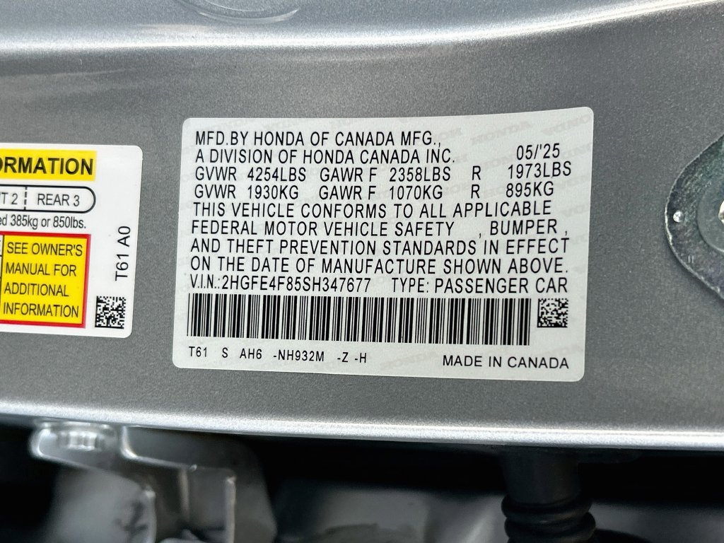 Certified 2025 Honda Civic Sport image 31