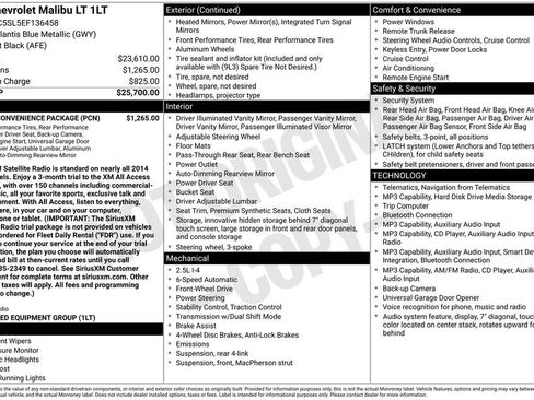 Used 2014 Chevrolet Malibu LT w/ Power Convenience Package FWD image 5