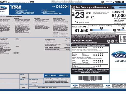 Used 2018 Ford Edge SEL w/ Equipment Group 201A AWD/4WD image 1