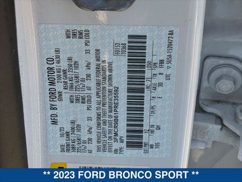 Certified 2023 Ford Bronco Sport Big Bend w/ Convenience Package AWD/4WD image 24