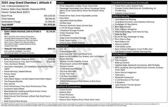 Certified 2025 Jeep Grand Cherokee L Altitude AWD/4WD image 13