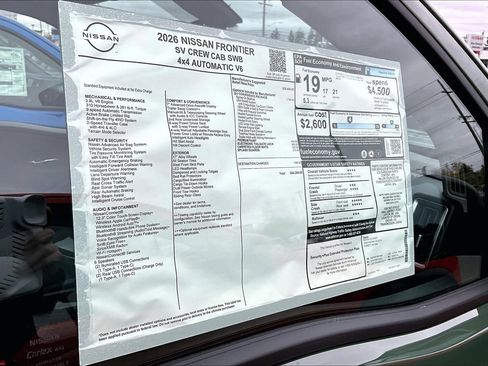 New 2026 Nissan Frontier SV w/ SV Convenience Package image 13