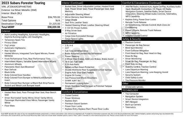 Certified 2023 Subaru Forester Touring AWD/4WD image 33