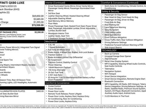 Used 2020 INFINITI QX80 Luxe w/ Proassist Package AWD/4WD image 2