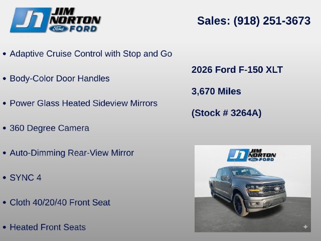 Used 2026 Ford F150 XLT w/ Equipment Group 302A MID AWD/4WD image 16