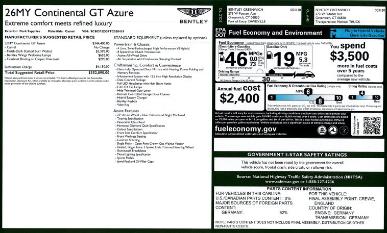 Used 2026 Bentley Continental GT Azure AWD/4WD image 27