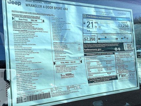 New 2026 Jeep Wrangler Unlimited Sport AWD/4WD image 14