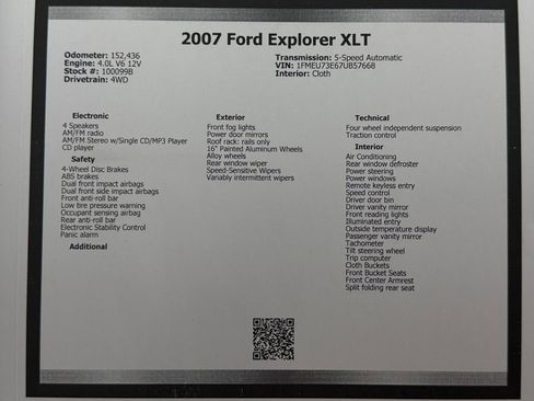 Used 2007 Ford Explorer XLT AWD/4WD image 46