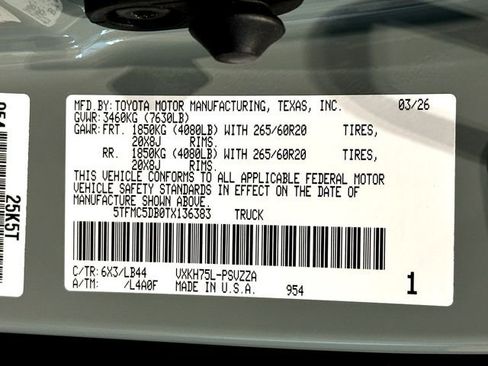 New 2026 Toyota Tundra 1794 Edition AWD/4WD image 25