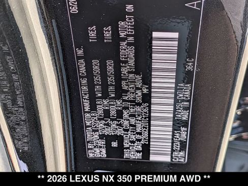 New 2026 Lexus NX 350 AWD w/ Accessory Package (2T) image 17