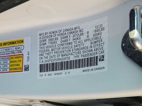 Certified 2024 Honda Civic Sport image 26