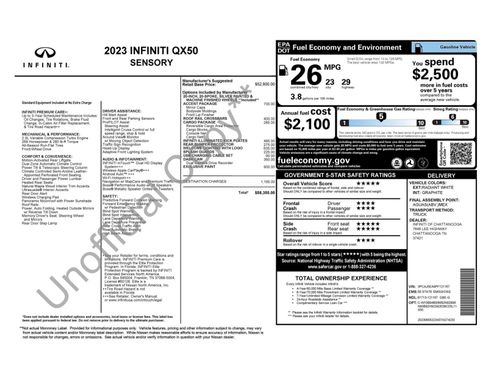 Used 2023 INFINITI QX50 Sensory w/ Accent Package image 60