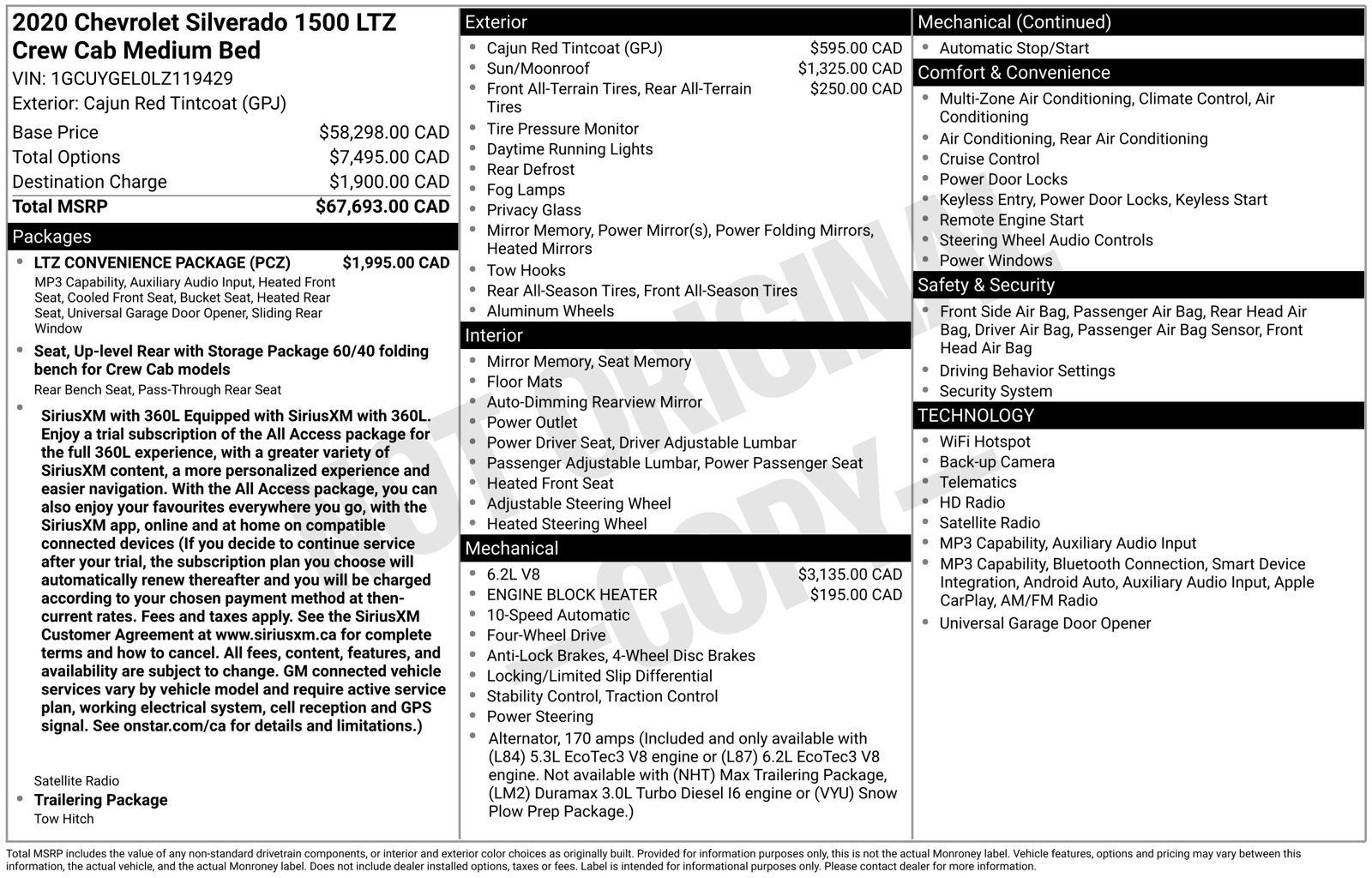 Used 2020 Chevrolet Silverado 1500 LTZ w/ LTZ Convenience Package AWD/4WD image 36